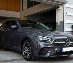 Mercedes-Benz being serviced at Finch Motors in Surrey, with technicians using specialist diagnostic tools.